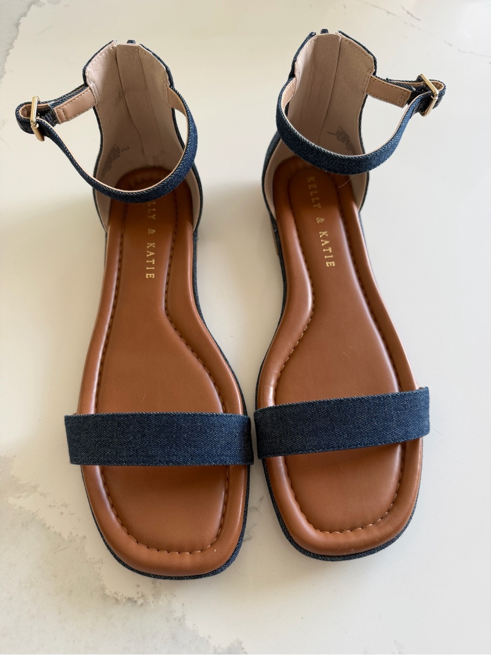 Kelly & Katie Denim Ankle-Strap Sandals Nymie